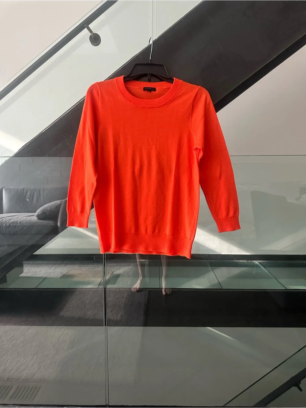 J. Crew Orange Wool Knit Crewneck Sweater